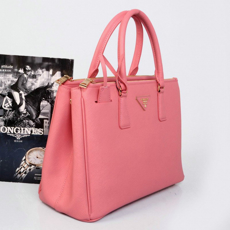 2014 Prada saffiano calfskin 33cm tote BN2274 cherry pink